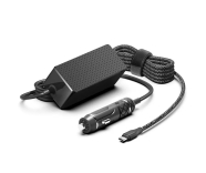 140W USB-C Autolader zwart met vaste USB-C braided kabel