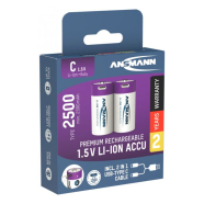 Ansmann Li-Ion Baby Type C 1,5 volt USB-C oplaadbare accu set 2 stuks