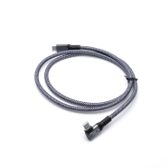 Braided 240 Watt USB 3.2 Gen 2x2 USB-C naar USB-C haaks kabel 20GBps 1 meter