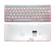 Keyboard voor Sony SVE11 QWERTY US Wit/Roze