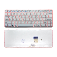 Keyboard voor Sony SVE11 QWERTY US Wit/Roze