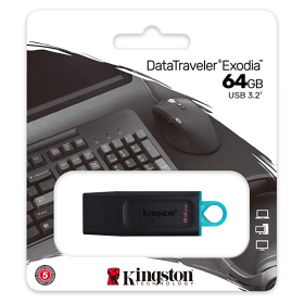 Supersnelle USB Stick 64GB Kingston DataTraveler Exodia USB 3.2